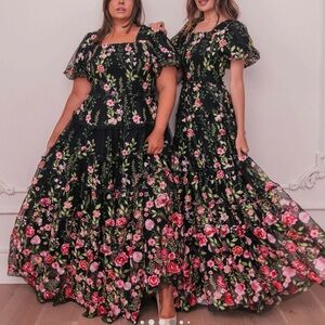 NWT JessaKae Floral Black Maxi Dress